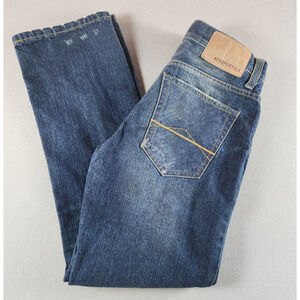 AEROPOSTALE Slim Boot Denim Jeans Size 27/28‎ Distressed Dark Wash Staple
